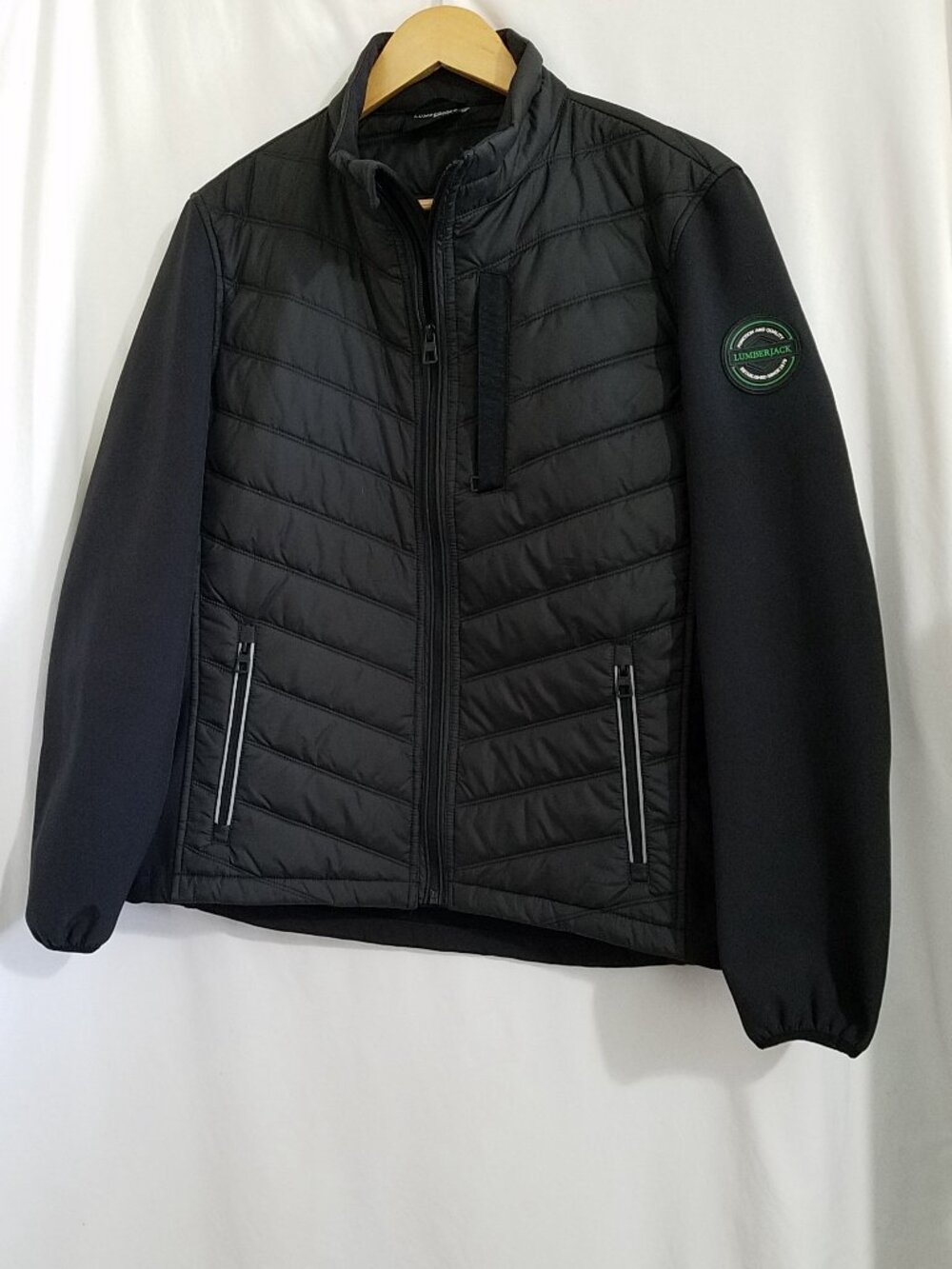 Lumberjack Softshell Jacket Men Medium Black Green Padded